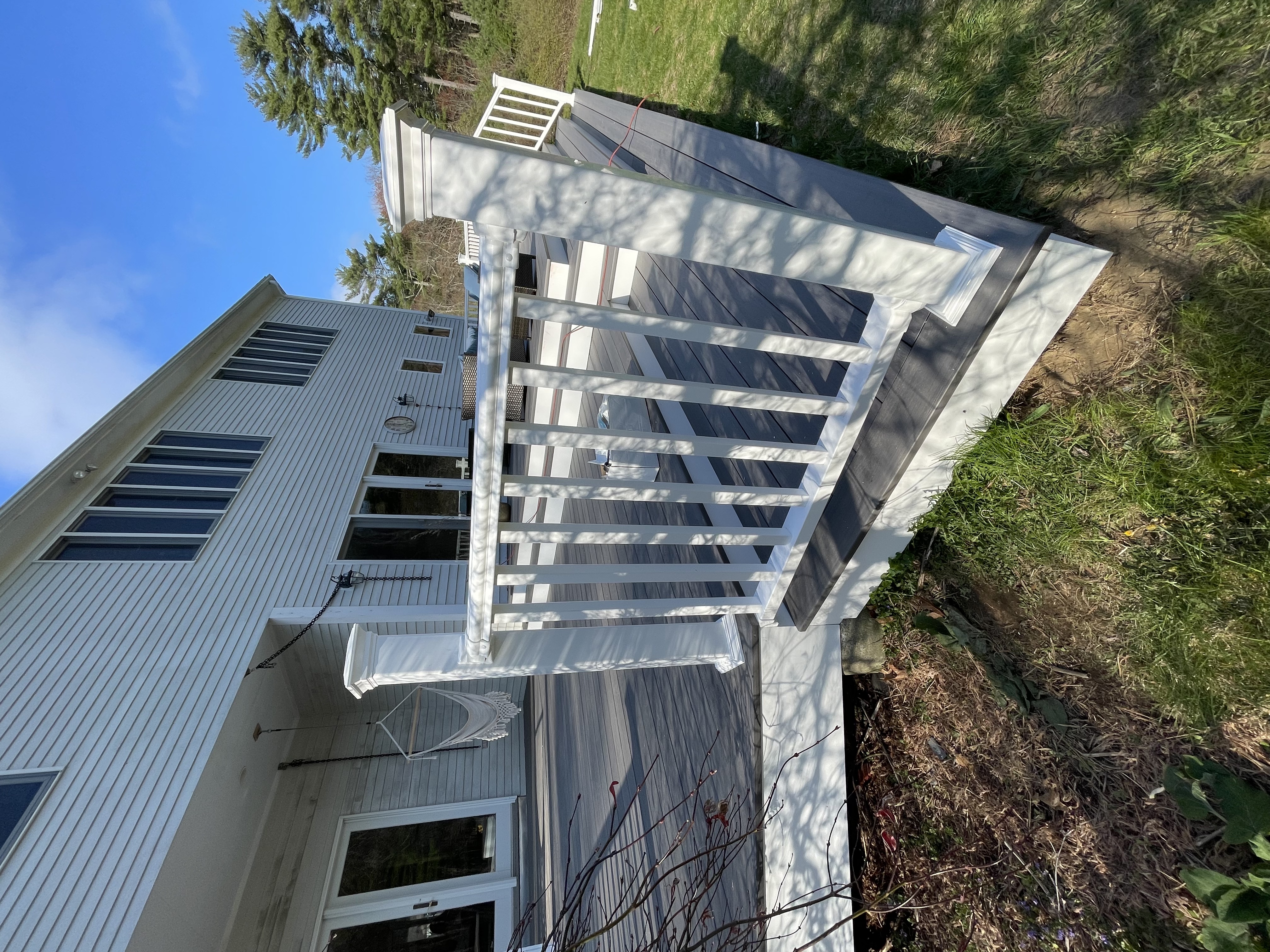 Deck and vinyl railing system installation